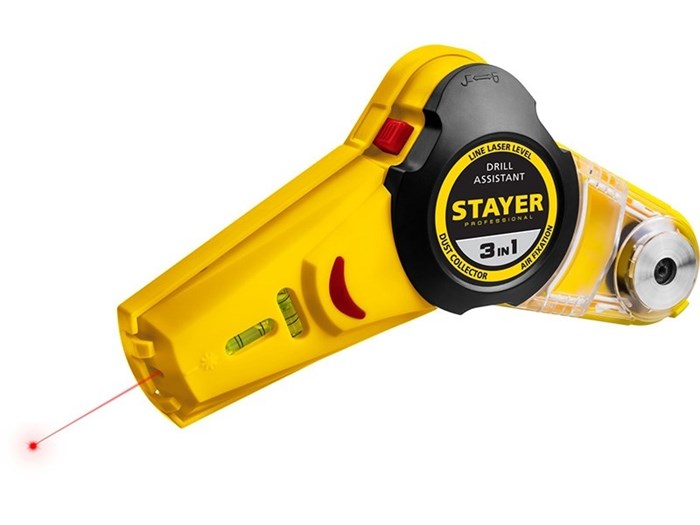STAYER 7 м, точн. +/-1,5 мм/м, уровень с приспособлением для сверления 34987 - фото 67918