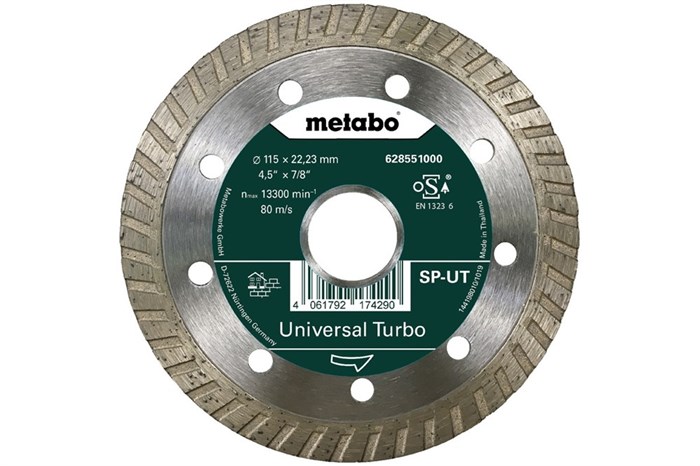 Круг алмазный сплошной универсальный Metabo Turbo SP - UT, (115x22.2 мм), 628551000 - фото 68030