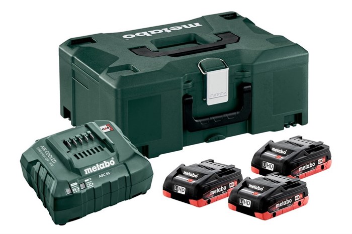 Базовый комплект 3 x LiHD 4,0 А·ч + Metaloc, Metabo, 685133000 - фото 68078