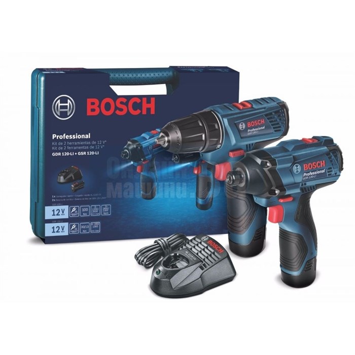 BOSCH гайковерт GDR 120-LI + GSR 120-LI, набор аккумуляторный, 0.601.9F0.002 - фото 7014