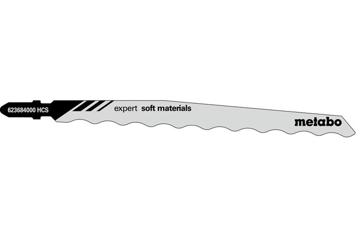 3 ножа лобзиковой пилки, серия «expert soft materials», 126 мм, Metabo, 623684000 - фото 76399