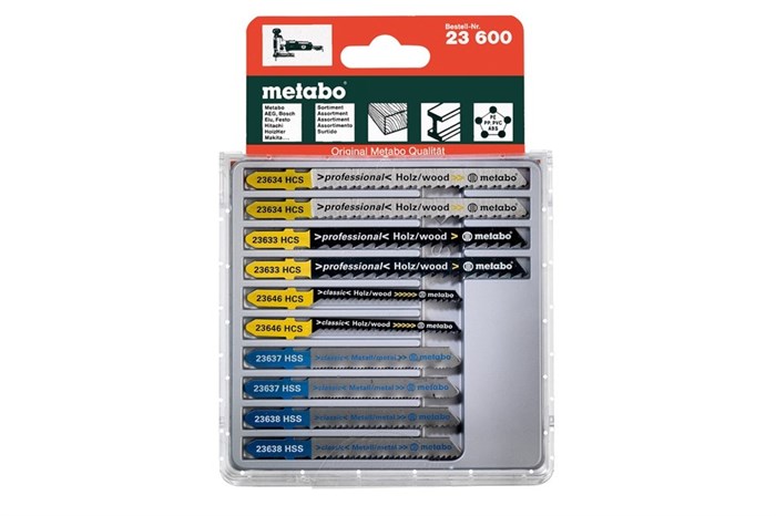 Набор лобзиковых пилок 3, Д+M+пласт., 10 предм., Metabo, 623600000 - фото 76401