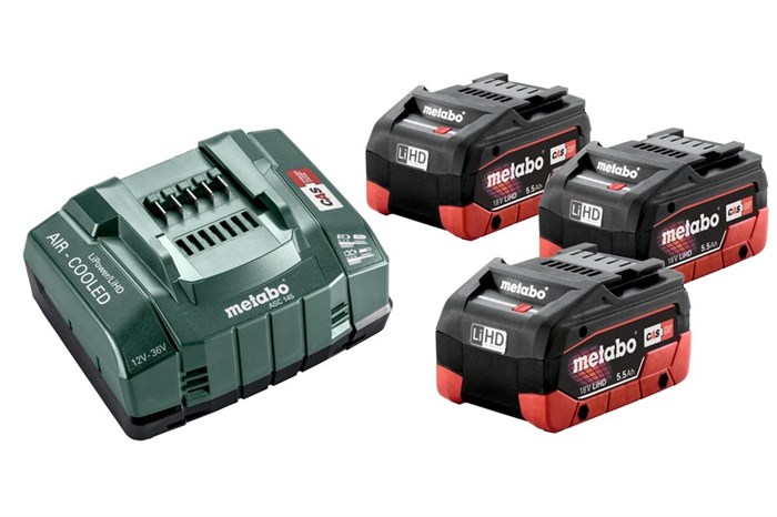 Базовый комплект 3 LiHD x 5,5 А·ч, Metabo, 685074000 - фото 76720