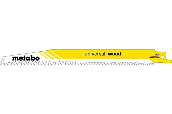 2 пилки для сабельных пил, серия «universal wood», 200 x 1,25 мм, Metabo, 631910000 - фото 76895