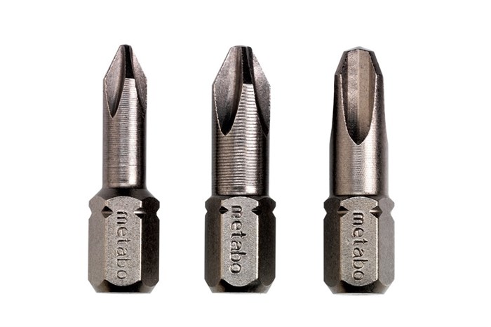 3 торсионные биты Phillips PH 1/ 2/ 3, Metabo, 628537000 - фото 78353