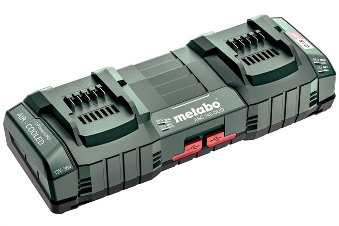 Двойное быстрозарядное устройство ASC 145 DUO, 12–36 В, «AIR COOLED», Metabo, с воздушным охлаждением, ЕС, Metabo, 627495000 - фото 78386