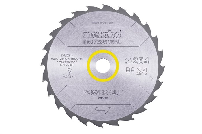 Пильное полотно «power cut wood — professional», 254x30, Z24 WZ 20°, Metabo, 628025000 - фото 78868