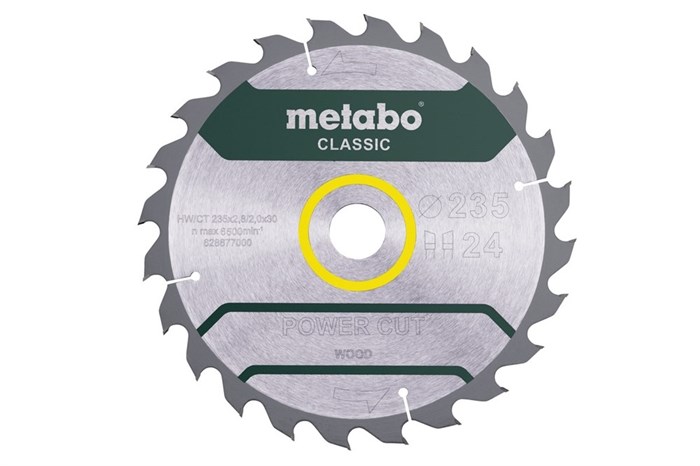 Пильное полотно «power cut wood — classic», 235x30 Z24 WZ 18° /B, Metabo, 628678000 - фото 78888