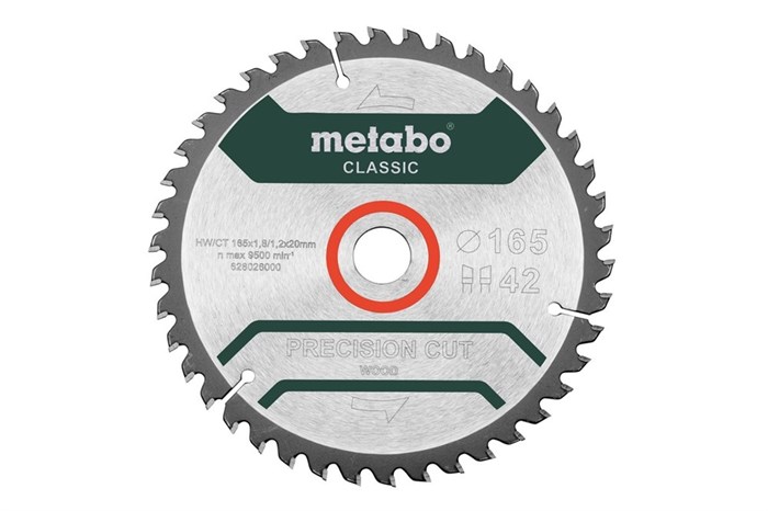 Пильное полотно «precision cut wood — classic», 165x20 Z42 WZ 5°, Metabo, 628026000 - фото 78924