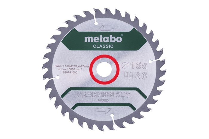 Пильное полотно «precision cut wood — classic», 160x20 Z36 WZ 10° /B, Metabo, 628659000 - фото 78929