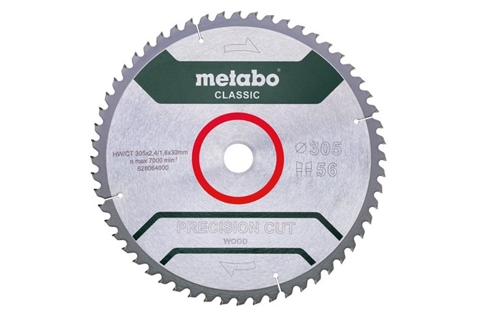 Пильное полотно «precision cut wood — classic» 305x30, Z56 WZ 5° neg, Metabo, 628064000 - фото 78939