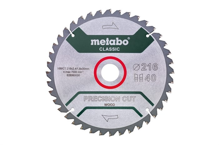 Пильное полотно «precision cut wood — classic», 216x30 Z30 WZ 22° /B, Metabo, 628653000 - фото 78943