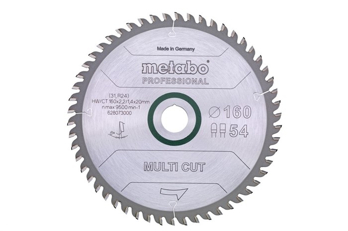 Пильное полотно «multi cut — professional», 165x20 Z54 FZ/TZ 5°, Metabo, 628293000 - фото 78953