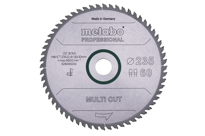 Пильное полотно «multi cut — professional», 235x30 Z60 FZ/TZ 5°, Metabo, 628495000 - фото 78954