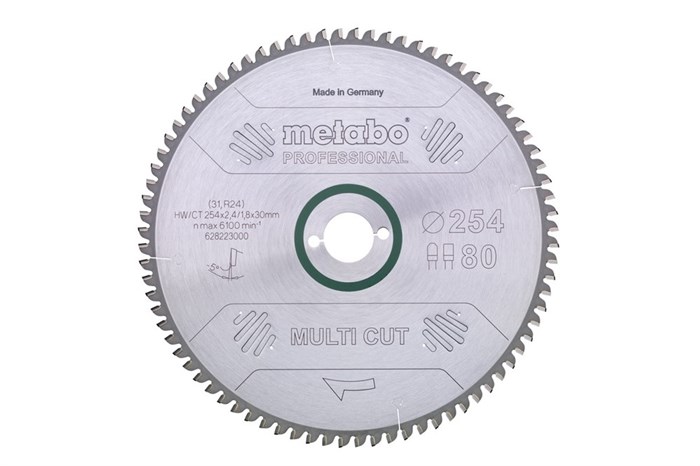 Пильное полотно «multi cut — professional», 250x30, Z80 WZ, 10°, Metabo, 628087000 - фото 78962