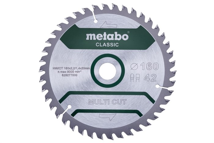 Пильное полотно «multi cut — classic», 160x20 Z42 FZ/TZ 5°, Metabo, 628277000 - фото 78970