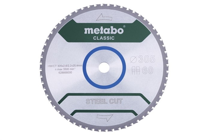 Пильное полотно «steel cut — classic», 305x25,4 Z60 FZFA/FZFA 4°, Metabo, 628668000 - фото 78984