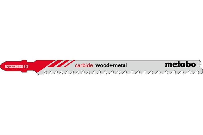 3 лобзиковые пилки, серия «carbide wood + metal», 108/3,5–5 мм, Metabo, 623836000 - фото 79024