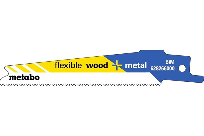 5 пилок для сабельных пил, «flexible wood + metal», 100 x 0,9 мм, Metabo, 628266000 - фото 79061