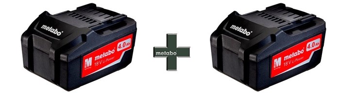 Набор аккумуляторов Metabo 18 В - 4,0 Ач х 2 шт., T03460 - фото 79791