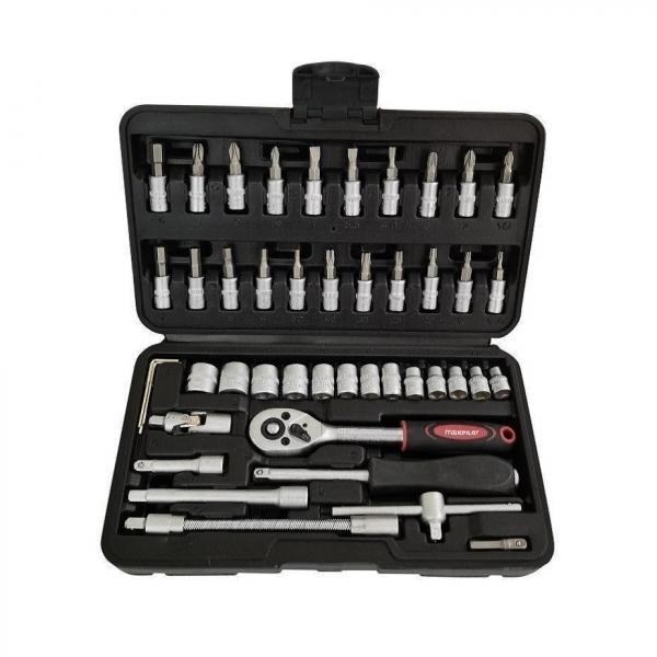 Набор инструментов MaxPiler MXT-46-SET (46 предметов, 1/2" и 1/4", CrV) - фото 79920