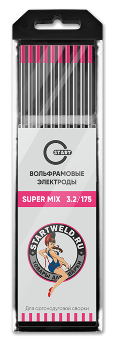 Вольфрамовый электрод SUPER MIX 3,2х175 (розовый) WE32175 - фото 82086