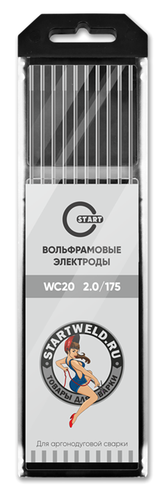 Вольфрамовый электрод WС 20 2,0/175 (серый) WC2020175 - фото 82092