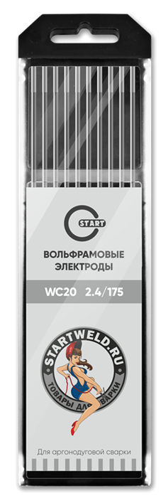 Вольфрамовый электрод WС 20 2,4/175 (серый) WC2024175 - фото 82093