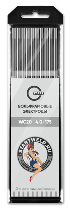Вольфрамовый электрод WС 20 4,0/175 (серый) WC2040175 - фото 82096