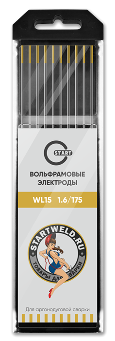 Вольфрамовый электрод WL 15 1,6/175 (золотой) WL1516175 - фото 82097