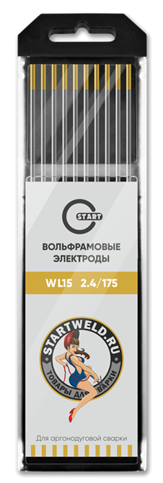 Вольфрамовый электрод WL 15 2,4/175 (золотой) WL1524175 - фото 82099