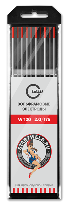 Вольфрамовый электрод WT 20 2,0х175 (красный) WT2020175 - фото 82116