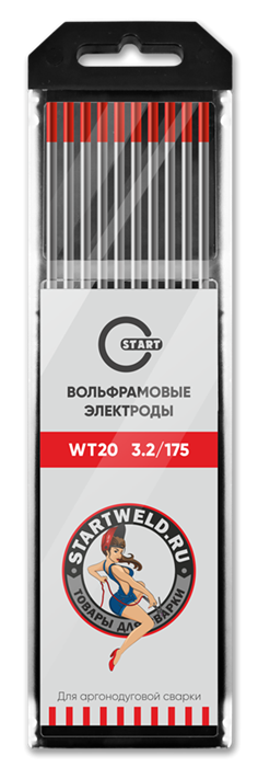 Вольфрамовый электрод WT 20 3,2х175 (красный) WT2032175 - фото 82119