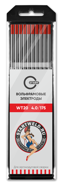 Вольфрамовый электрод WT 20 4,0х175 (красный) WT2040175 - фото 82120