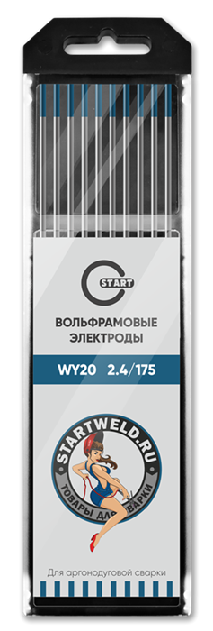 Вольфрамовый электрод WY 20 2,4/175 (синий) WY2024175 - фото 82123