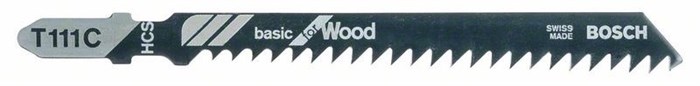 5 ЛОБЗИКОВЫХ ПИЛОК по древесине BOSCH T 111 С Basic for Wood, HCS, 2608630033 - фото 82626
