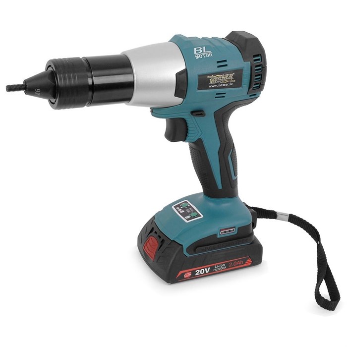 Аккумуляторный заклепочник MESSER LW20LM (М6) для работы с резьбовыми заклепками, комплект c двумя аккумуляторами - фото 86190