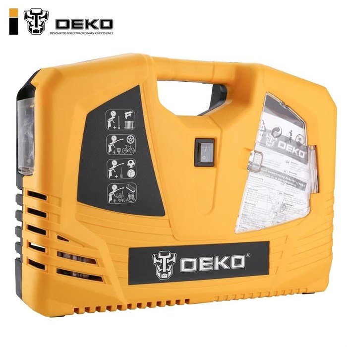 Компактный компрессор Deko 180 л/мин. с набором из 6 инструментов - фото 87367