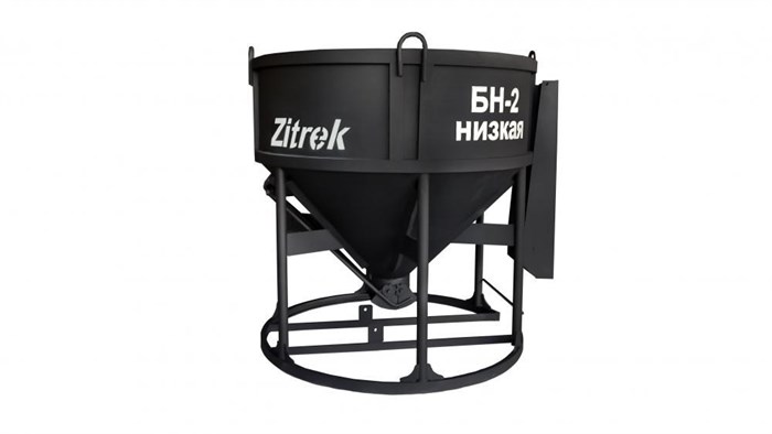 Бадья для бетона Zitrek БН-2.0 (лоток) низкая 1750х1750х1850мм, 450кг. - фото 87463