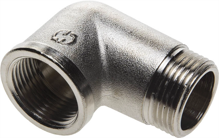 GENERAL FITTINGS 3/4", латунь с никелированным покрытием, "гайка - штуцер", уголок 51071-G/S-3/4 - фото 99298