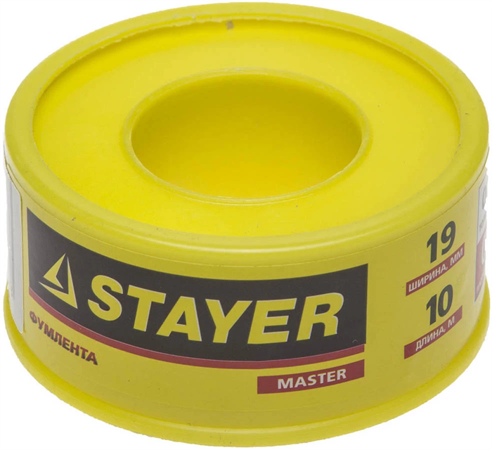 STAYER толщина 0,075 мм, плотность 0,40 г/см3, ширина 19 мм, фум лента 12360-19-040 - фото 99463