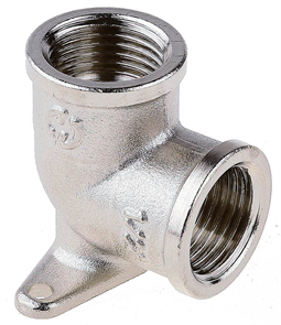GENERAL FITTINGS 1/2", латунь с никелированным покрытием, "гайка - гайка", уголок с креплением 51075-G/G-1/2