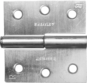 STAYER 75 x 75 x 2.4 мм, 1 шт., цвет белый цинк, правая, петля разъемная MASTER 37613-75-1R