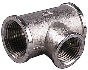 GENERAL FITTINGS 3/4" - 1/2" - 3/4", латунь с никелированным покрытием, "гайка - гайка - гайка", тройник переходной 51060-3/4-1/2-3/4