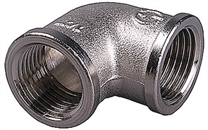 GENERAL FITTINGS 3/4", латунь с никелированным покрытием, "гайка - гайка", уголок 51071-G/G-3/4