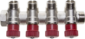 GENERAL FITTINGS вход 3/4" - 4 выхода 1/2", коллектор для горячей воды 51046-3/4-1/2-HT4