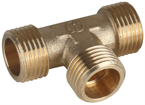 GENERAL FITTINGS 1", латунь, "штуцер - штуцер - штуцер", тройник 51054-1