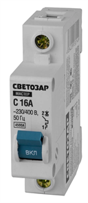 СВЕТОЗАР 16 А, 4,5 kA, 1-полюсной, "С", 230/400 B, автоматический выключатель 49060-16-C