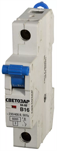 СВЕТОЗАР 32 А, "B", 400 B, 6 kA, 1-полюсной, выключатель автоматический SV-49051-32-B