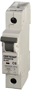СВЕТОЗАР 32 А, 230/400 B, 6 kA, 1-полюсной, "C", автоматический выключатель "ПРЕМИУМ" SV-49021-32-C
